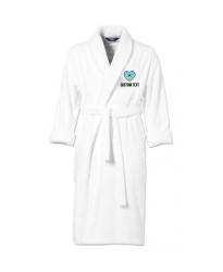 Saint Lucia Flag Heart Shape Embroidery Logo with Custom Text Embroidered Bathrobes